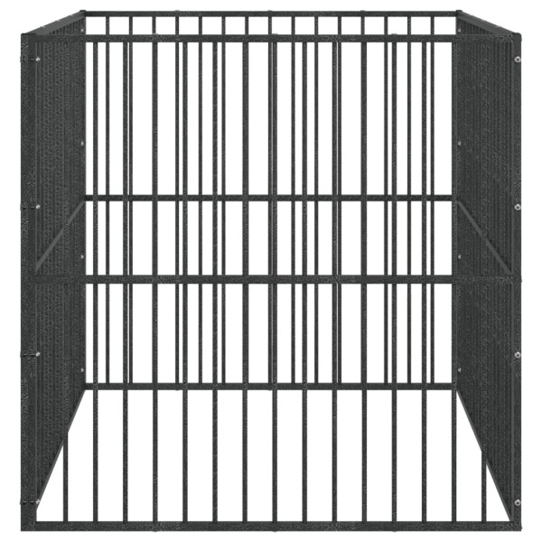 Corralito para perros con 4 paneles acero galvanizado negro M 2