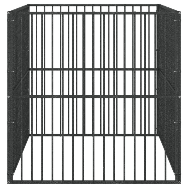 Corralito para perros con 4 paneles acero galvanizado negro M 3
