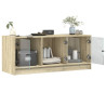 Mueble de TV con puertas de vidrio roble Sonoma 102x37x42 cm 5