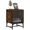 Mesa cabeceira c/ portas vidro 2 pcs 35x37x50cm carvalho fumado 5