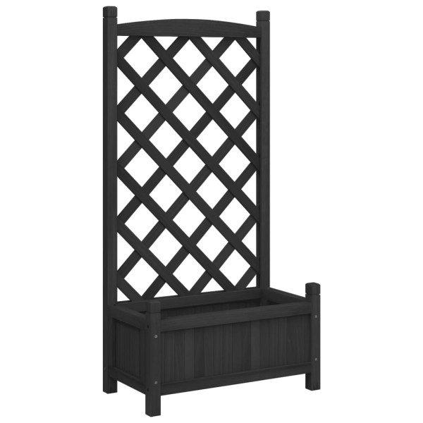 Jardinera con enrejado madera maciza de abeto negro M 2