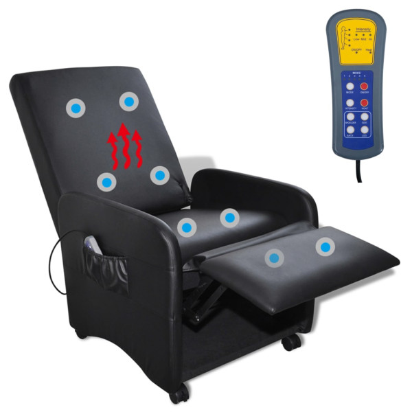 Cadeira de massagens couro artificial preto M 5