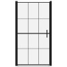 Puerta de ducha de vidrio templado negro 100x178 cm 3