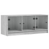 Mueble de TV con puertas de vidrio gris Sonoma 102x37x42 cm 2