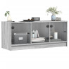 Mueble de TV con puertas de vidrio gris Sonoma 102x37x42 cm 4