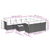 11 pcs conjunto sofás de jardim c/ almofadões vime PE preto 3