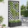 Jardinera con enrejado madera maciza de abeto negro 1