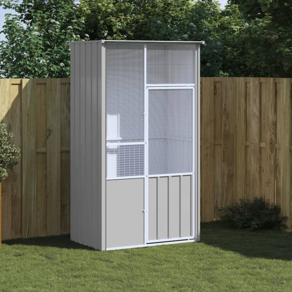 Jaula de pájaros acero galvanizado gris 115x78x200 cm D