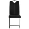 Sillas voladizas de comedor 6 unidades cuero sintético negro 3