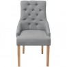 Cadeiras de jantar 6 pcs tecido cinzento-claro 4