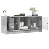 Mueble de TV con puertas de vidrio gris hormigón 102x37x42 cm 5
