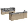 Set de sofás de jardín 9 pzas con cojines ratán sintético beige 2