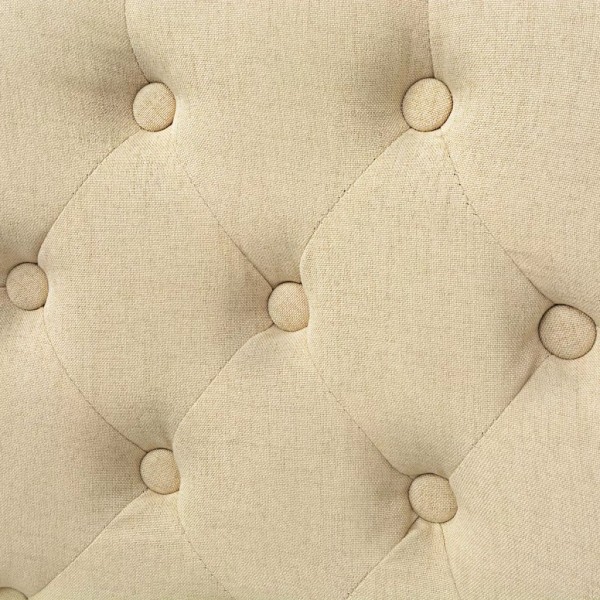 Sillas de comedor 4 unidades tela color crema M 2