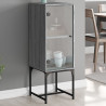 Armario auxiliar con puerta de vidrio gris Sonoma 35x37x100 cm 1
