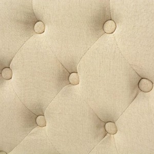 Cadeiras de jantar 6 pcs tecido cor creme H