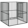 Corralito para perros con 4 paneles acero galvanizado negro 4