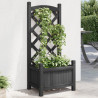 Jardinera con enrejado madera maciza de abeto negro 1