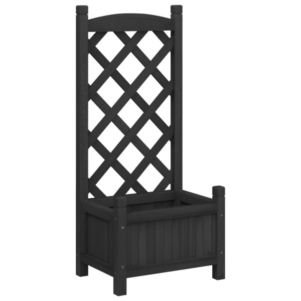 Jardinera con enrejado madera maciza de abeto negro M 2