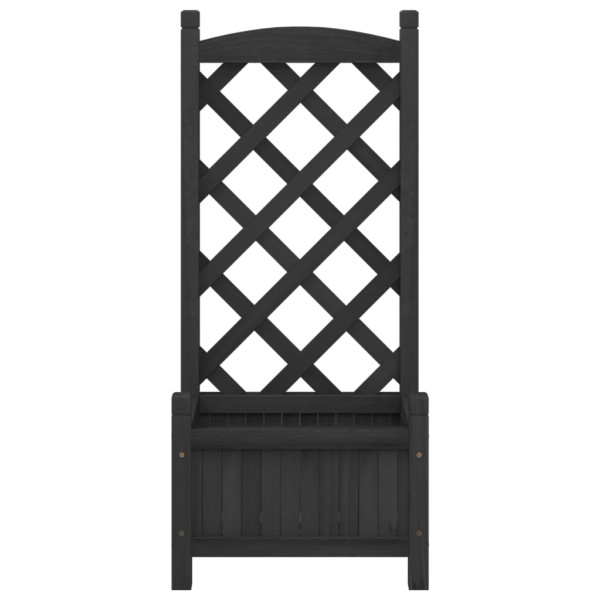 Jardinera con enrejado madera maciza de abeto negro M 4