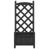 Jardinera con enrejado madera maciza de abeto negro 4