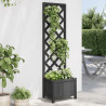Jardinera con enrejado madera maciza de abeto negro 1