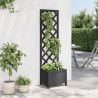 Jardinera con enrejado madera maciza de abeto negro 3