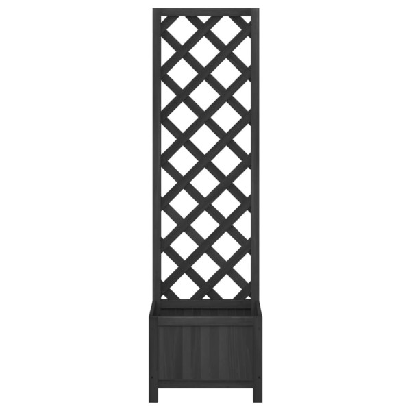 Jardinera con enrejado madera maciza de abeto negro M 4