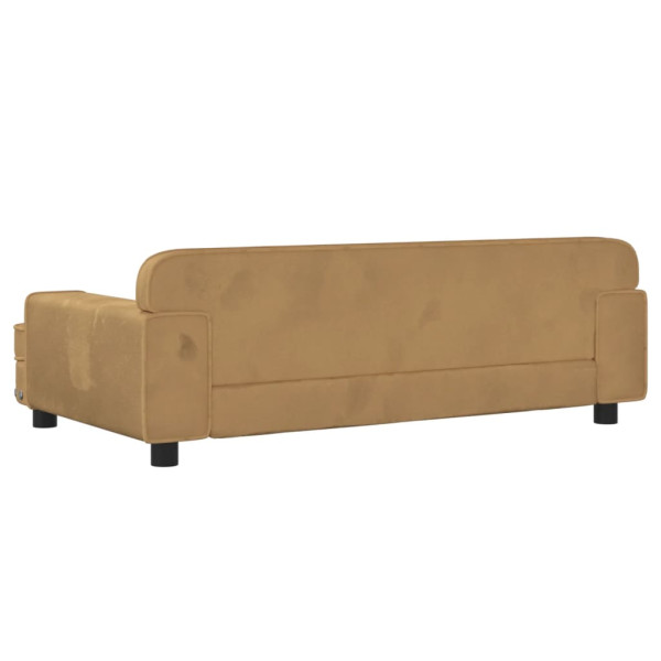 Cama para perros de terciopelo marrón 90x53x30 cm M 5
