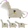 Poltrona de massagens reclinável couro artificial cor creme 5
