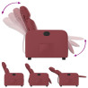 Sillón reclinable de cuero sintético rojo tinto 4