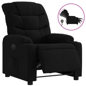 Sillón reclinable eléctrico de tela negro H