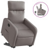 Sillón reclinable elevable tela gris taupe 2