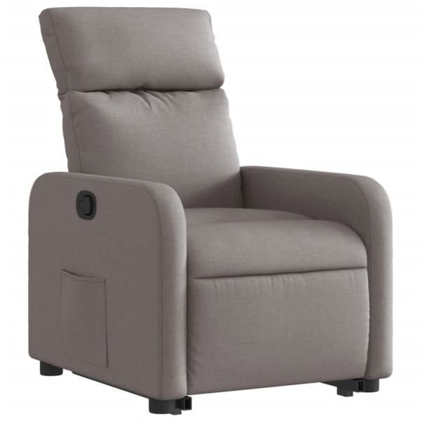 Sillón reclinable elevable tela gris taupe M 3