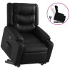 Sillón reclinable elevable cuero artificial negro 2