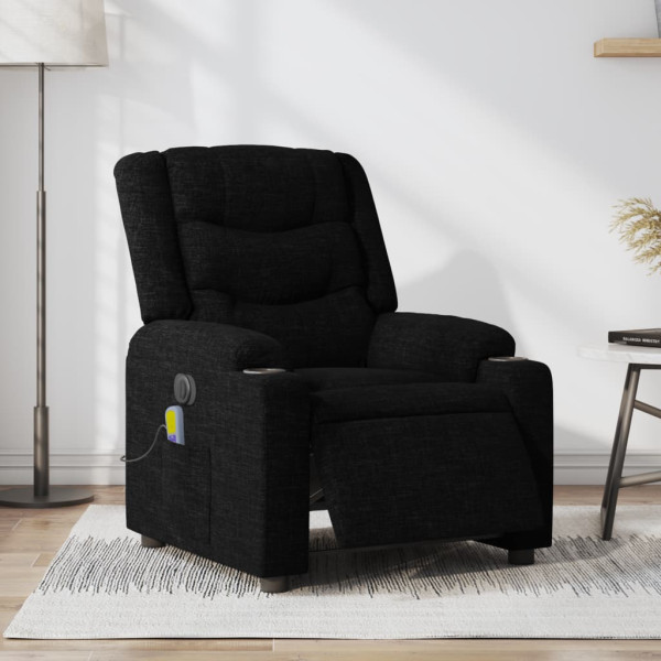 Sillón reclinable de masaje eléctrico tela negro D