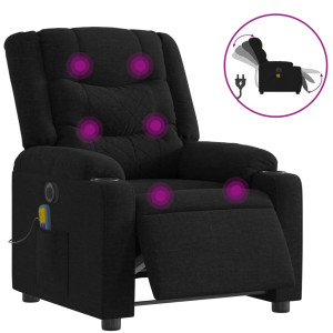Sillón reclinable de masaje eléctrico tela negro H