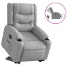 Sillón eléctrico reclinable elevable de tela gris claro 2