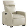Sillón reclinable elevable cuero artificial color crema 3