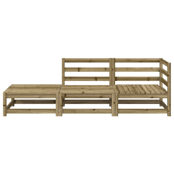 Sofá de jardín con reposapiés 2 plazas madera pino impregnada M 4