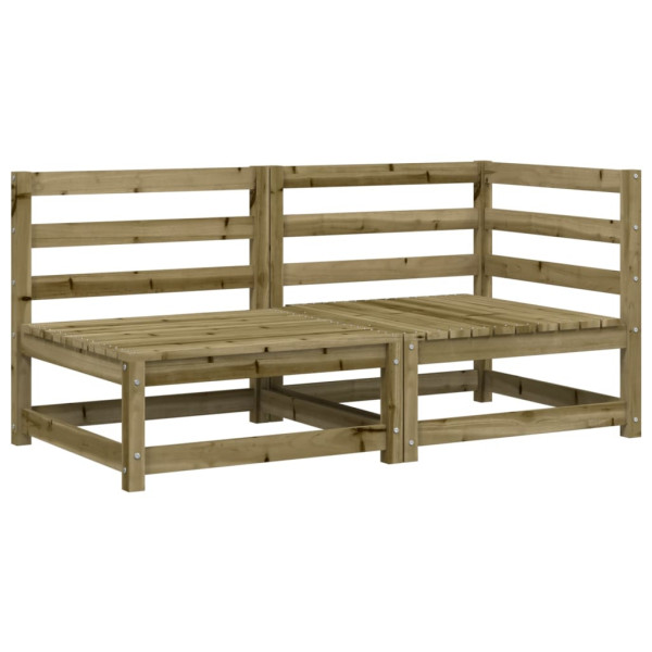 Sofá de jardín de 2 plazas madera de pino impregnada M 2