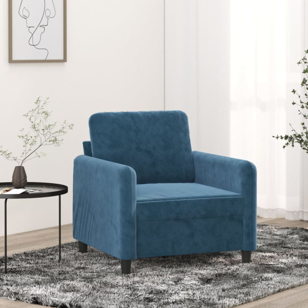 Sillón de terciopelo azul 60 cm D