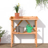 Mesa para plantas con estante madera abeto marrón 78x38x82.5 cm 3