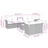 9 pcs conjunto sofás p/ jardim com almofadões vime PE cinzento 3