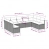 Set de muebles de jardín 9 pzas y cojines ratán sintético gris 3