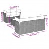 Set muebles de jardín 6 piezas y cojines ratán sintético negro 3