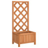 Jardinera con enrejado de madera maciza de abeto marrón 2