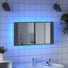 Armario espejo de baño luz LED acrílico gris Sonoma 90x12x45 cm 4
