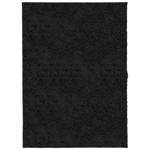 Tapete shaggy de pelo alto PAMPLONA 140x200 cm preto H