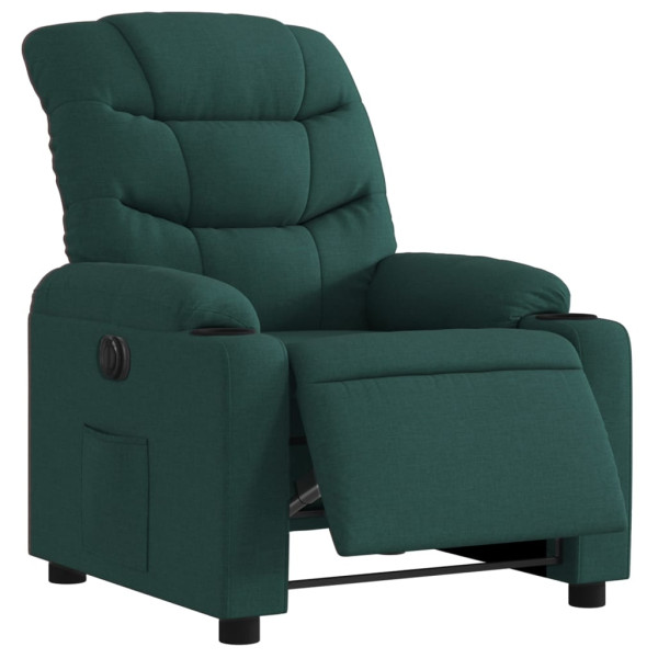 Sillón reclinable eléctrico tela verde oscuro M 3