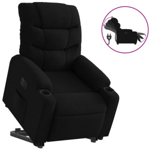 Sillón eléctrico reclinable elevable de tela negro H